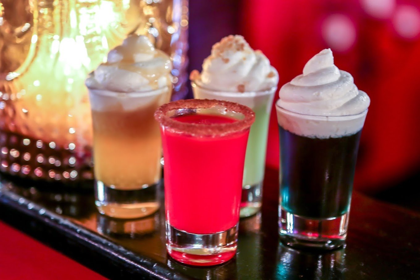 Four fun drinks, three with whipped topping